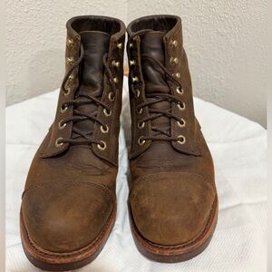 L.L. Bean Men's Bucksport Boots Brown Leather LaceUp Cap Toe Size 9.5 D-Preowned